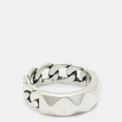 Silver Pyramid Chain Ring