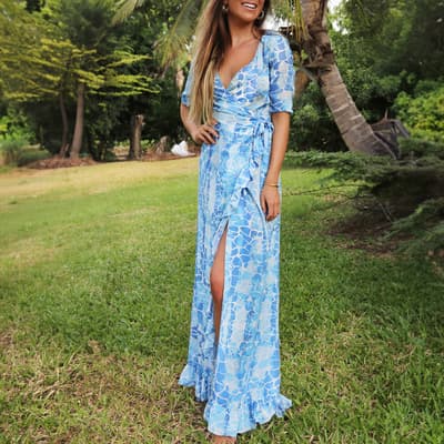 Blue Pebbles Maxi Dress (Long)