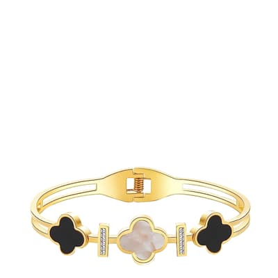 18K Gold Black & White Bangle