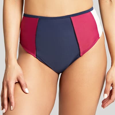 Navy & Multi Limitless High Leg Bikini Bottoms