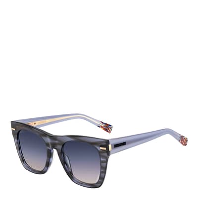 Grey Horn Blue Square Sunglasses