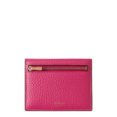 Pink Zipped Credit Card Slip Purse