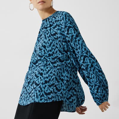 Blue Astrid Printed Blouse