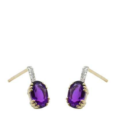 Gold "Belliana" Amethyst Earrings