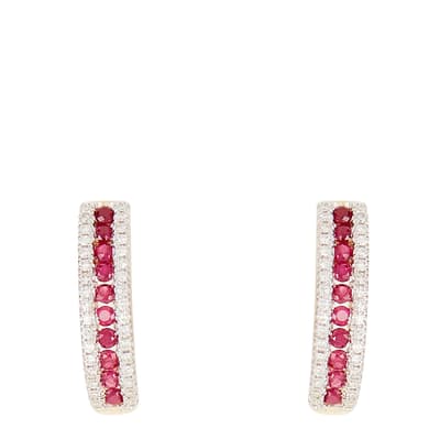 Gold "Aeria" Ruby Earrings 