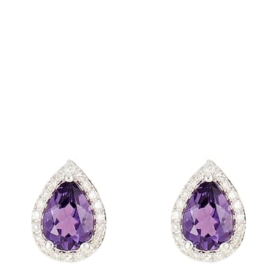 Silver "Farah" Amethyst Earrings