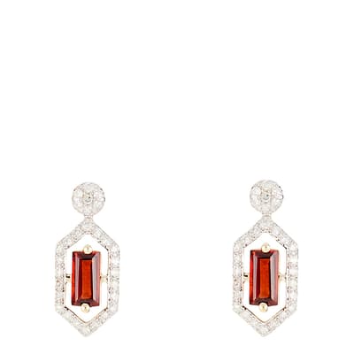 Gold "Irisia" Garnet Earrings