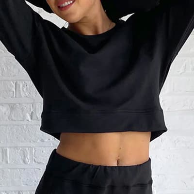 Black Crew Neck Sweatshirt