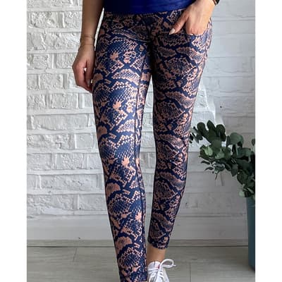 Navy and Pink Snakeprint Strutt Leggings