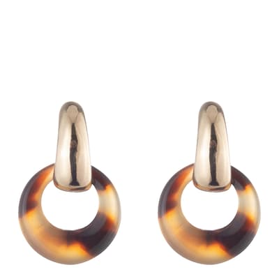 Gold and Tortoise Shell Drop Earrings