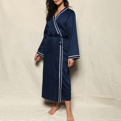 Navy Notting Hill Floral Print Long Dressing Gown