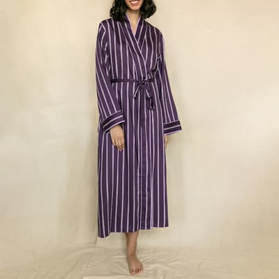 Multi Wimbledon Printed Stripe Long Dressing Gown