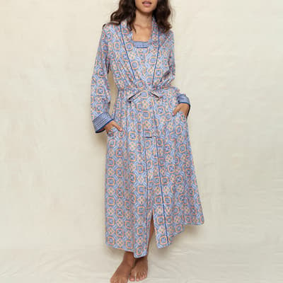 Multi Hampstead Geo Print Long Dressing Gown