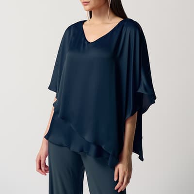 Navy Frill Blouse