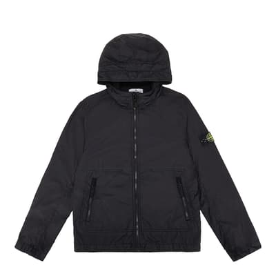 Black Crinkle Reps Nylon Jacket