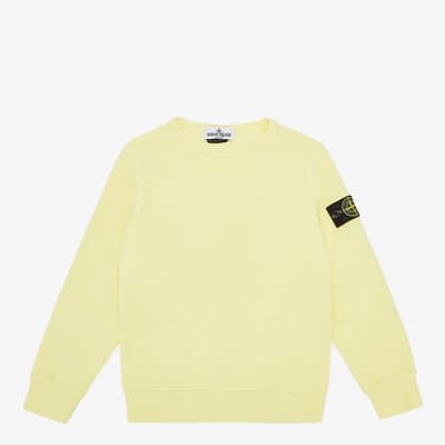 Yellow Crew Neck Cotton Fleece Sweatshirt