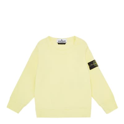 Ecru Crew Neck Cotton Fleece Sweatshirt