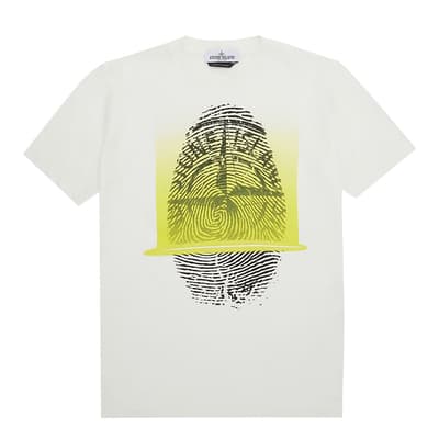 White 'Finger Scan Two' Cotton T-Shirt