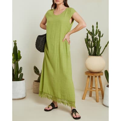 Light Green Linen Maxi Dress