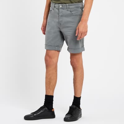 Washed Black Denim Shorts