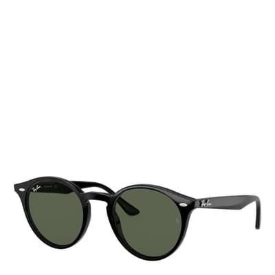 Black Round Flat Lenses Sunglasses 49mm