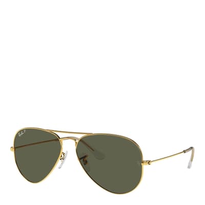 Gold Aviator Large Sunglasses 58mm