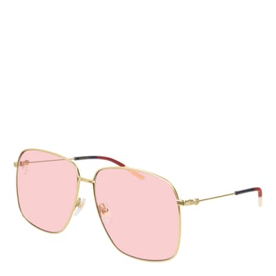 Womens Gucci Gold Sunglasses 61mm