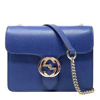 Gucci Blue Logo Double GG Shoulder Bag