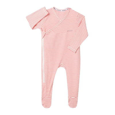 Pink Ribbed Cotton Blend Kimono Suit