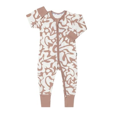 Taupe Zip Cotton Blend Wondersuit