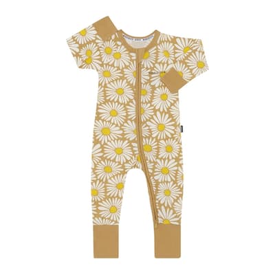 Mustard Flower Zip Cotton Blend Wondersuit