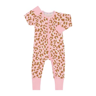 Pink Leopard Zip Cotton Blend Wondersuit