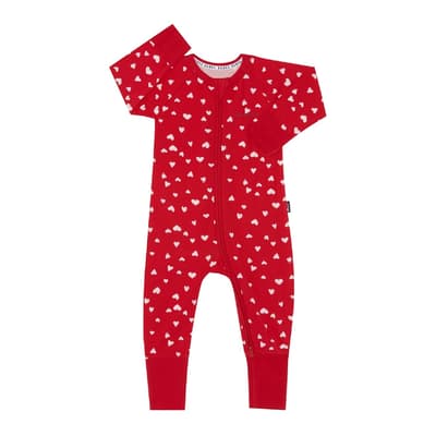 Red Zip Cotton Blend Wondersuit