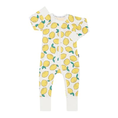 White Lemon Zip Cotton Blend Wondersuit