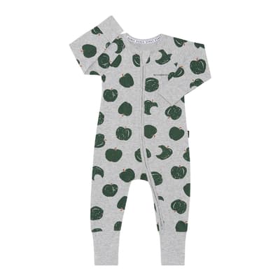 Grey Dot Zip Cotton Blend Wondersuit