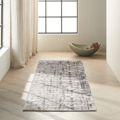 Rush Rug, Ivory/Grey, 2.21x0.69m