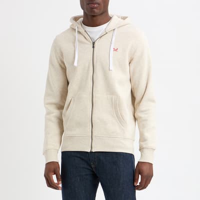 Cream Zip Through Hoodie