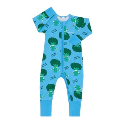 Blue Brocoli Zip Wondersuit