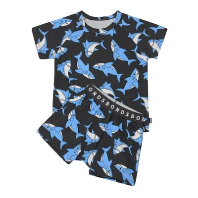 Blue Shark Tee/Short Sleep Set