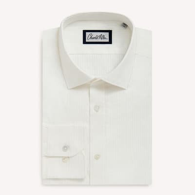 White Stripe Regular Fit Cotton Shirt