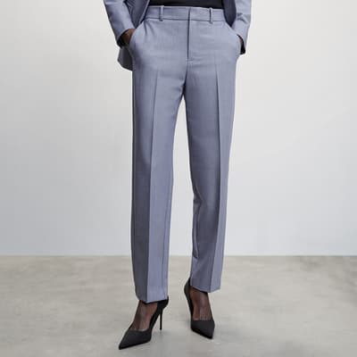 Sky Blue Straight Suit Trousers
