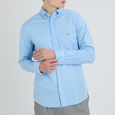 Blue Poplin Cotton Shirt