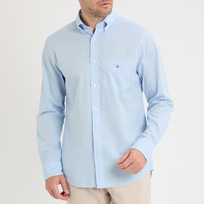 Blue Gingham Poplin Cotton Shirt