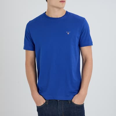 Blue Original Shield Logo Cotton T-Shirt