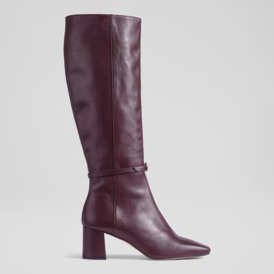 Burgundy Sylvia Leather Long Boot