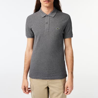 Dark Grey Two Button Placket Polo Shirt