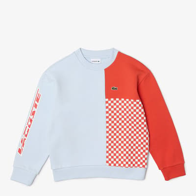 Kid Boy's Pale Blue Colour Block Sweatshirt