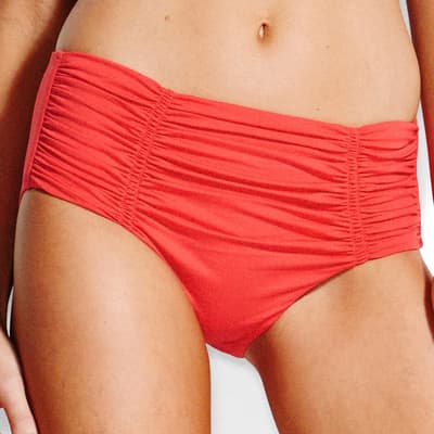 Red Gathered Front Retro Brief