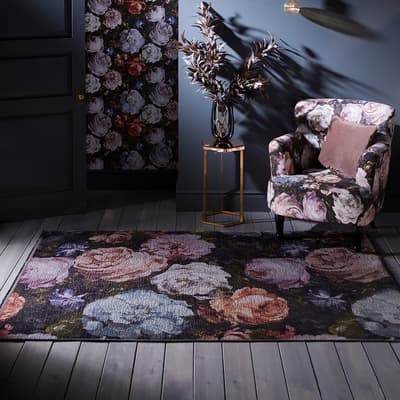 Floretta 120x170cm Rug Blush Charcoal