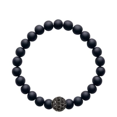 Men's Black Plated Onyx Pave Bracelet